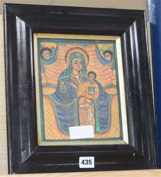 An African gouache on paper icon 20 x 16cm
